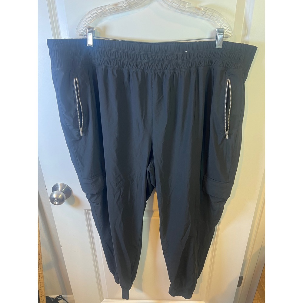 Old Navy Womens Jogger Pants SleekTech Go-Dry Cargo Black 3X‎